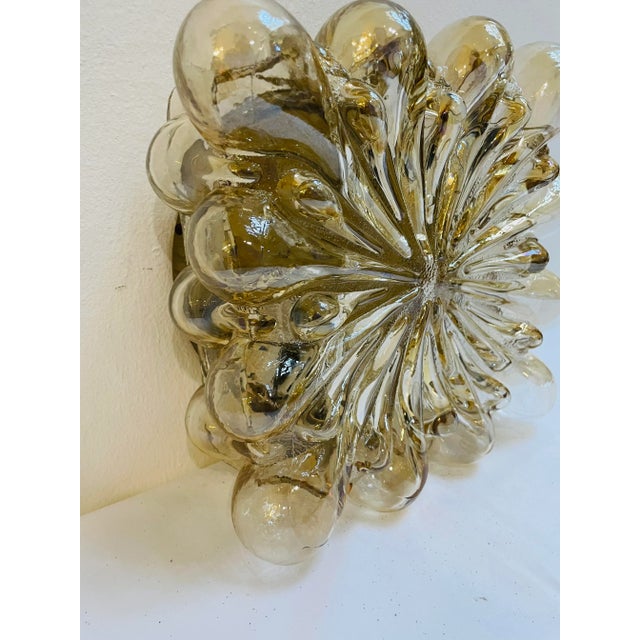 Mid-Century Modern Vintage Amber Square Lamp in Bubble Glass, 1960s For Sale - Image 3 of 11