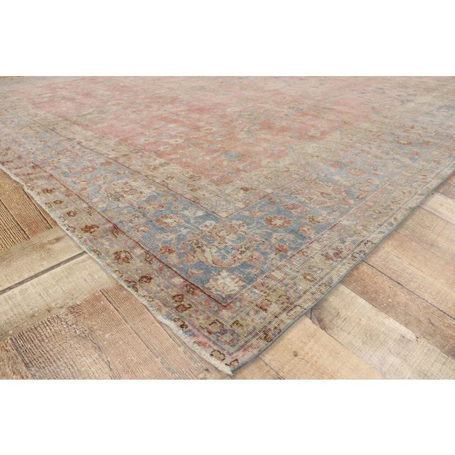 Rose Early 20th Century Pastel Bridgerton Style Antique Rug - 11'05 X 16'01 For Sale - Image 8 of 12