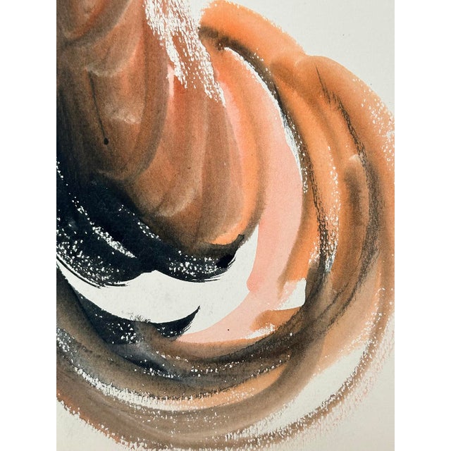A beautiful example of Mid-Century Abstract Art, this mixed-media work on paper has an incredible vibrancy and intensity...