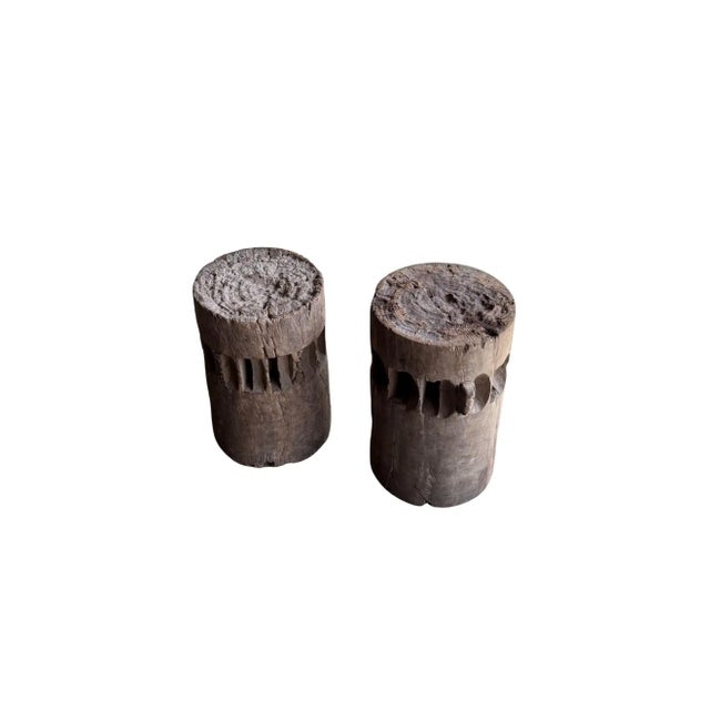 Set of Solid Teak Sugar Cane Crushers / Grinders From Java, Indonesia C. 1900 For Sale - Image 11 of 11