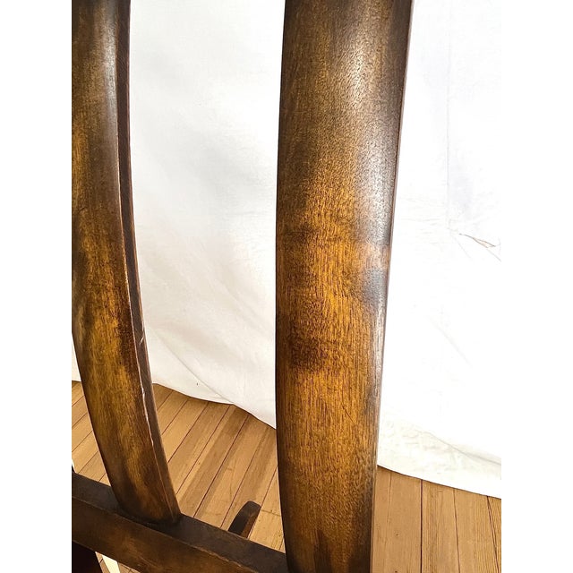 Traditional Vintage Empire Style Parlor Rocking Chair – Newly Reupholstered For Sale - Image 3 of 6