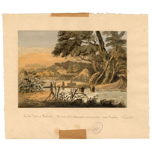 John Colley Nixon, In the Park at Benham, Newbury, Berkshire, 1800, Watercolour, Framed For Sale - Image 3 of 6