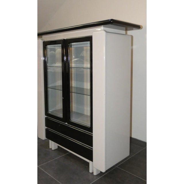 Two-Tone Lacquered Wood Bar Cabinet, Italy, 1980s For Sale - Image 3 of 14