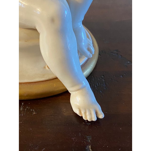 Vintage Giuseppe Cappe Baby Cherub Porcelain Sculpture Statue For Sale - Image 12 of 15