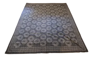 Boho Chic Gray/Blue Kantha