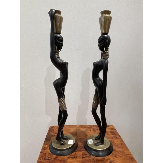 1970s Water Carriers Statuettes attributed to Karl Hagenauer, 1970s, Set of 2 For Sale - Image 5 of 12