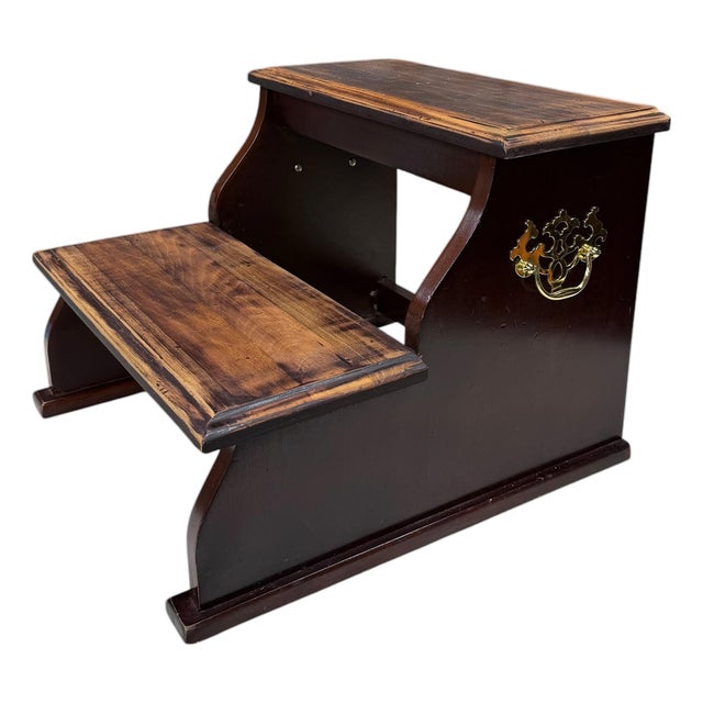 Vintage 1980s Mahogany Bed Steps For Sale