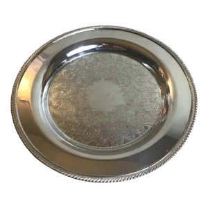 Vintage Mid Century Wm a Rogers Silverplate Dinner Plate or Round Tray #9256
