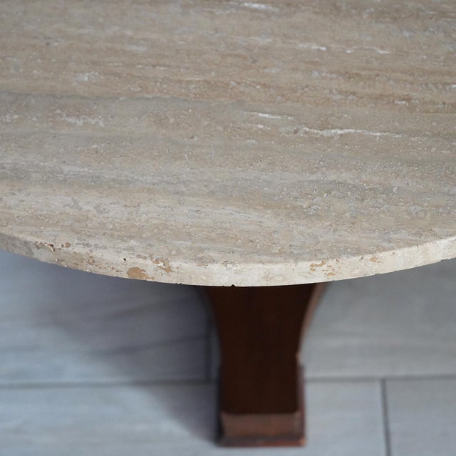 Wood Mid-Century Modern Italian Travertine Coffee Table For Sale - Image 7 of 16
