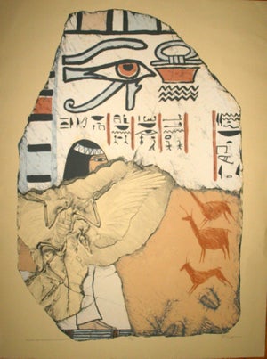 Barbara Trupp, Egyptian Revival Lithograph, 1985