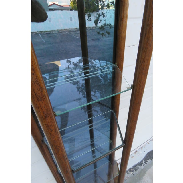 Hollywood Regency Extra Tall and Narrow Glass Shelving Display Bookshelf 6188 For Sale - Image 17 of 17