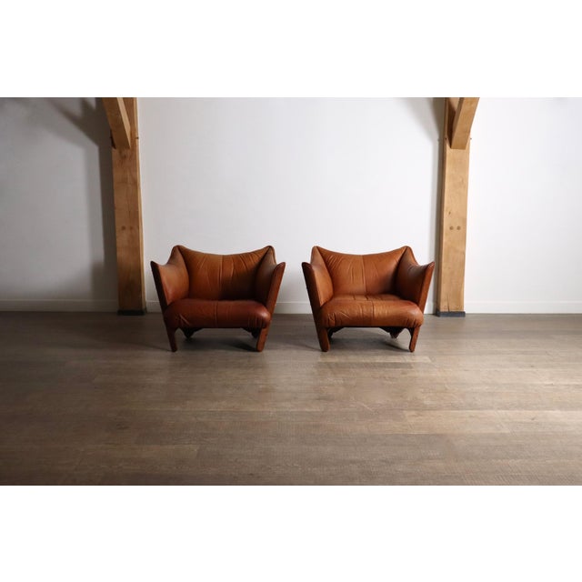 Brown Mid-Century Cognac Leather and Wood Lounge Chairs by Pacific Green, Australia, 1970s, Set of 2 For Sale - Image 8 of 15