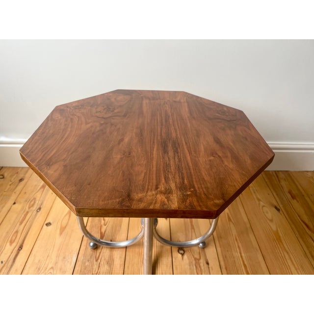 Brown Vintage Bauhaus Octagonal Side Table, 1920s For Sale - Image 8 of 18
