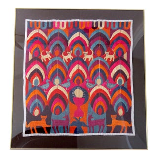 Rare Framed Maya Paya Ceremonial Textile – Patzún, Guatemala For Sale