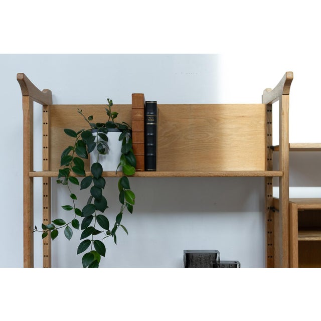 Danish Freestanding Oak Bookcase attributed to Henning Kjærnulf for Nyrup Møbler, 1960s For Sale - Image 15 of 18