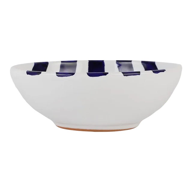 VIETRI Amalfitana Cobalt Stripe Cereal Bowl For Sale