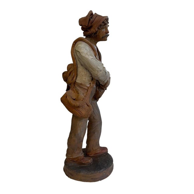 Early 20th Century Terracotta Statue of Sower from Caltagirone For Sale - Image 4 of 9