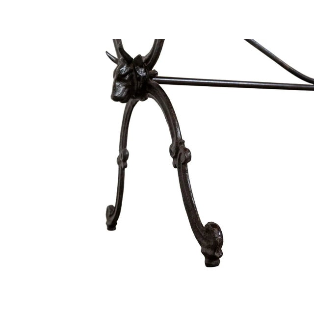 1900 - 1909 1900s Antique Marble Top Iron Table For Sale - Image 5 of 5