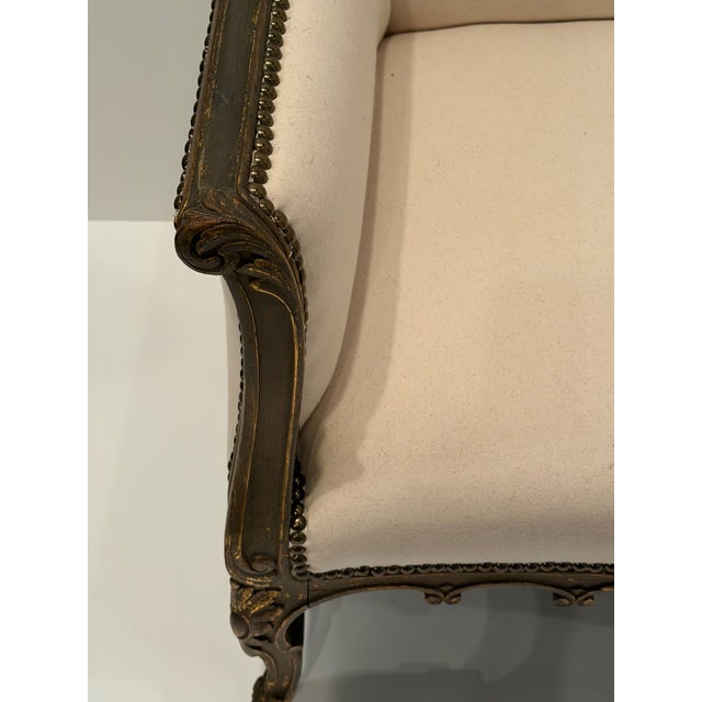 Antique Louis XVI Style Newly Upholstered French Settee Loveseat For Sale - Image 10 of 14