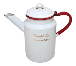 Vintage Graniteware Promotional Cambell's Tomato Juice Pitcher