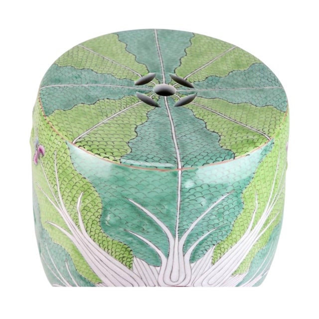 2020s Limited Edition Hand-Painted Jingdezhen Porcelain Garden Stool – Bok Choy “Shou” Longevity Pattern For Sale - Image 5 of 6