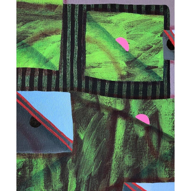 Max Manning “Untitled (CVS143)” Contemporary Green, Blue, & Pink Geometric Abstract Painting, 2019 For Sale - Image 4 of 8