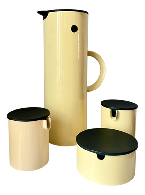 Vintage EM77 Vacuum Jug Thermos Set by Erik Magnussen for Stelton, Denmark, 1970, Set of 4