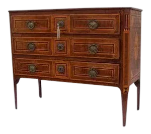 Inlaid Italian Commode Chest of Drawers Three Drawers