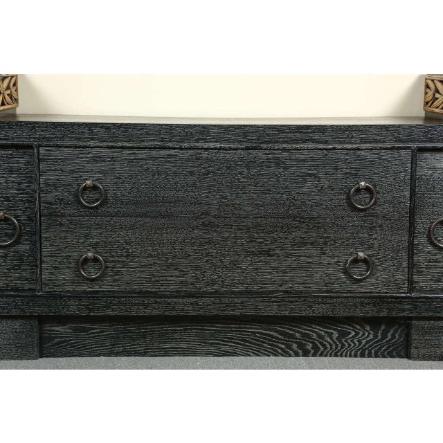 1950s James Mont Black Cerused Oak Credenza For Sale - Image 10 of 11