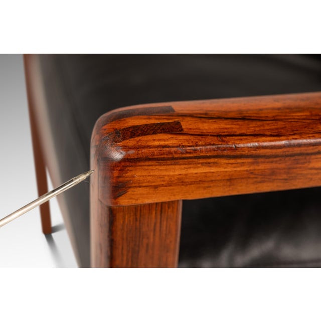 Mid-Century Danish Modern Model 806 Lounge Chair in Rosewood & Leather Attributed to Fredrik Kayser for Vatne Møbler, Norway, C. 1960s For Sale - Image 12 of 18