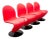 Mid Century Modern Dining Chairs 4 Red Attributed to Vernon Panton 1-2-3 System Fritz Hansen For Sale