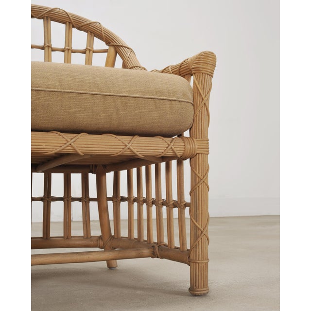 Set of Eight Danny Ho Fong Rattan Garden Dining Armchairs For Sale - Image 15 of 18