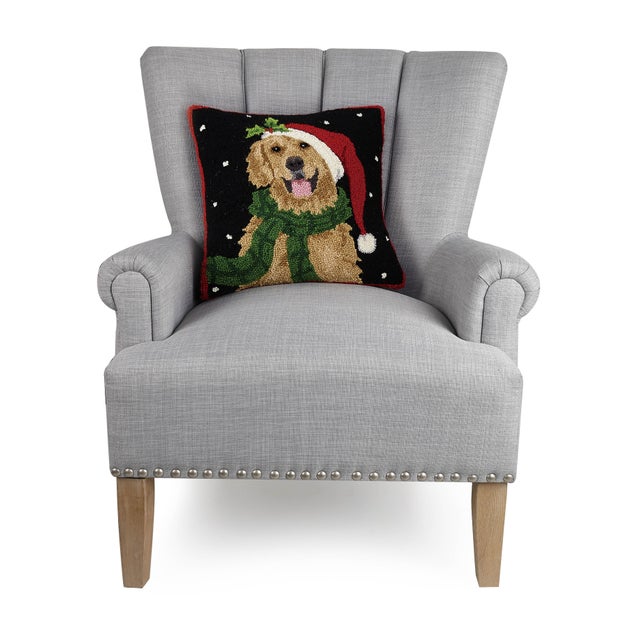 A festive way to spruce up your home for the holidays and winter season! 100% wool hooked throw pillow / accent pillow....