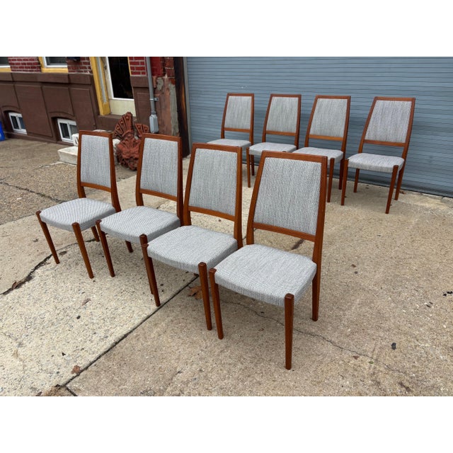 Mid-Century Modern 1960s Svegards Markaryd Set of 8 Teak Upholstered Dining Chairs For Sale - Image 3 of 12