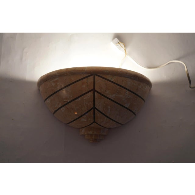 Wood 1970 Vintage Light Sconce in the Style of Maitland-Smith For Sale - Image 7 of 13