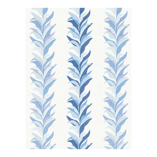 Sample - The House of Scalamandré Chira Island Print Fabric, Blue Marine For Sale