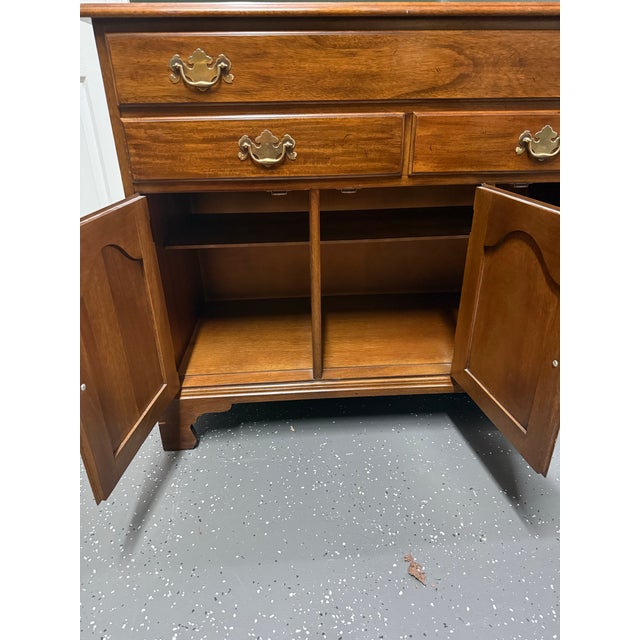 1970s 1970s Henkel Harris Solid Wild Black Cherry Chippendale Sideboard/Buffet For Sale - Image 5 of 12