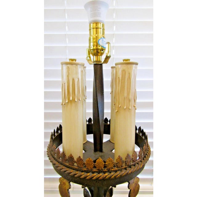 Metal Fine Art Lamps Handcrafted Castile Collection Wrought Iron Floor Lamp With Shade For Sale - Image 7 of 15