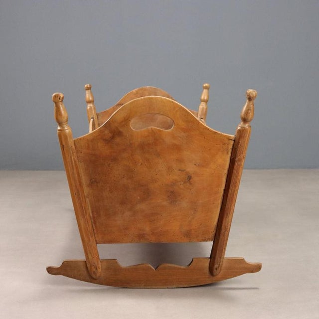 Wood Italian Cradle in Fruitwood and Maple For Sale - Image 7 of 8