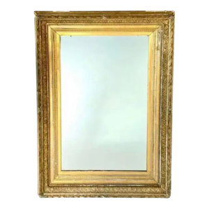 Large 19th Century Giltwood Wall Mirror, Carved Foliate Design Frame