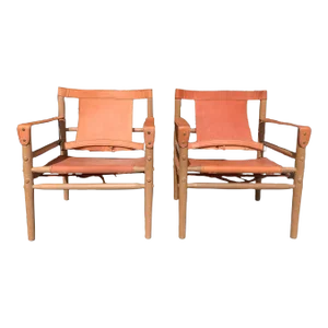 Leather Occasional Chairs - Pair