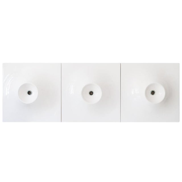Large Mid-Century Modern Wall Lamps in Fiberglass, 1970s, Set of 3 For Sale - Image 9 of 18