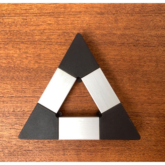Danish Triangular Trivet Coasters by Jorgen Meldgaard for Menu, 1980s, Set of 3 For Sale - Image 13 of 18