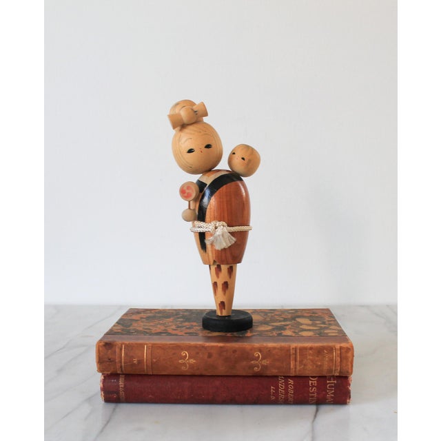 Vintage Mother & Child Kokeshi Doll For Sale - Image 9 of 9
