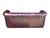 English 1980s Classic Oxblood Leather English Club Sofa With Tufted Back & Brass Trim For Sale - Image 3 of 11