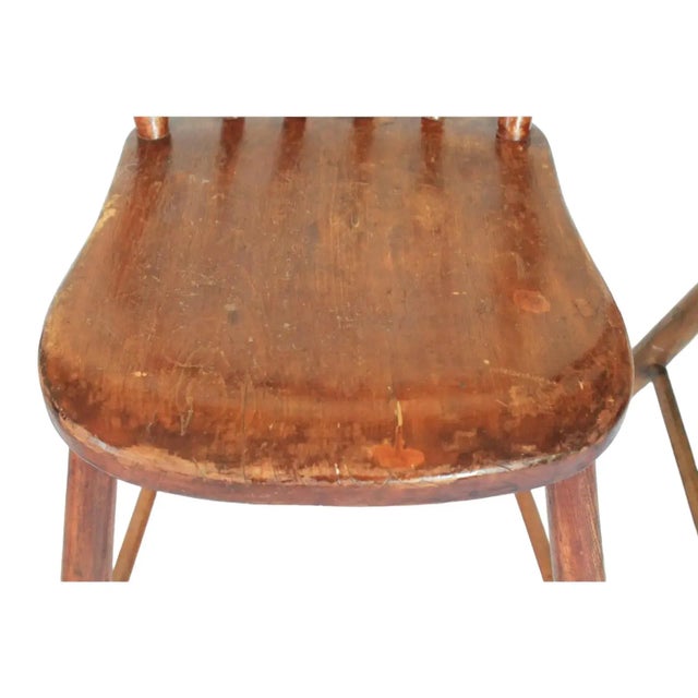 Brown Antique Spindle Back Chairs S/4 For Sale - Image 8 of 11