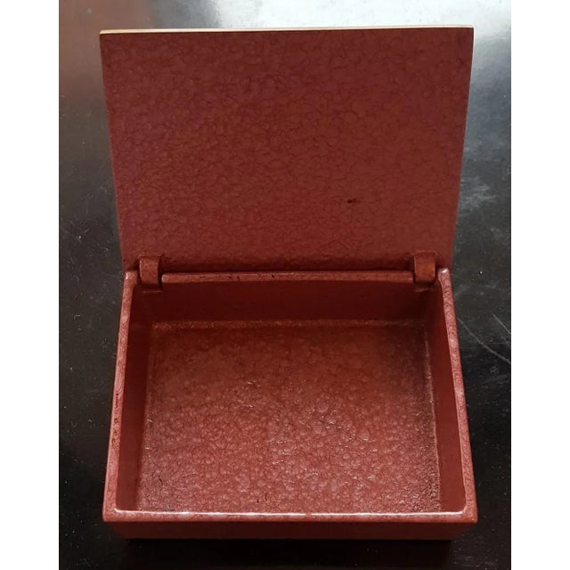 Mid-Century Modern Hammered Metal Box with Swallows, 1960s For Sale - Image 3 of 4