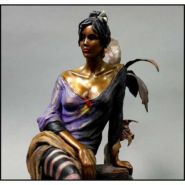 Isaac Maimon Authentic Bronze Sculpture with Hand Painted Patina, "Monique", listed with the Submit Best Offer option...