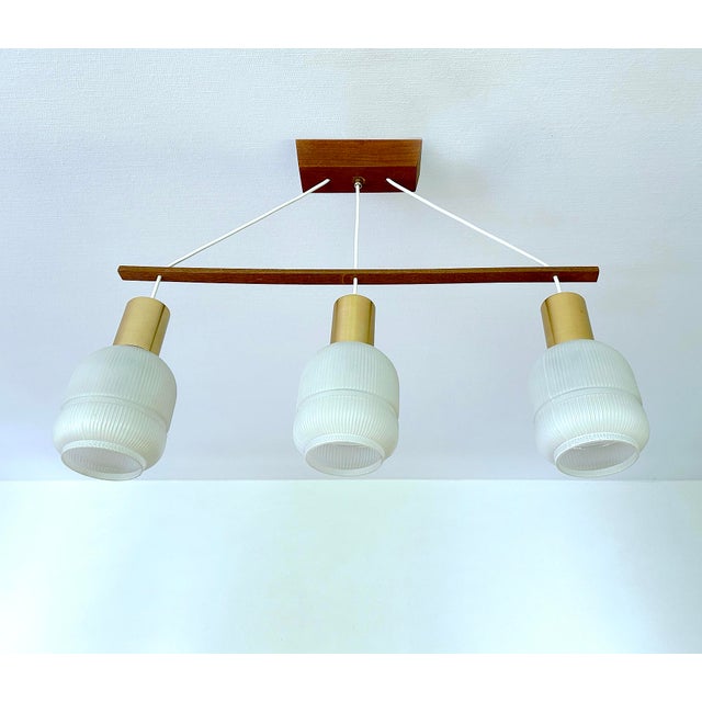 Danish Pendant Light in Glass and Teak, 1960s For Sale - Image 18 of 18