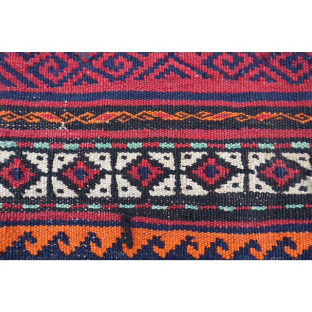 Vintage Afghan Tribal Flat Weave Runner Rug For Sale - Image 4 of 6